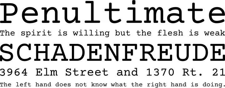Courier Prime Font Phrases